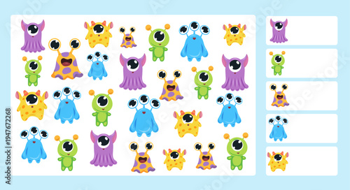 Vector educational game I Spy with cute funny aliens. Find how many pieces are hidden in the illustration. Perfect for kids learning activities, worksheets, or apps.