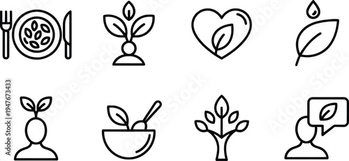Set of 8 eco friendly icons vector