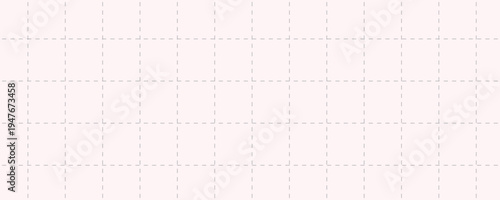 Pastel pink seamless dashed grid pattern background. Squared dashed grid line seamless pattern. Squared notebook seamless pattern. Vector illustration