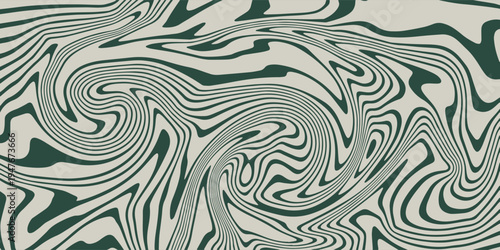 Retro background with wavy lines in retro colors. Psychedelic abstract design inspired by the 70s style. Perfect for posters, prints, and web design. Vector illustration.