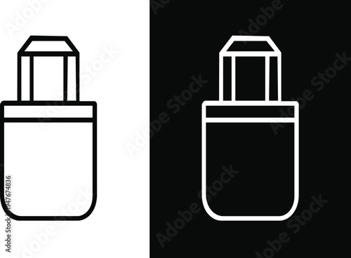 WebTote bags icons.Group of handbag icons in solid black and outline, shopping bags for fashion and commerce,Two black tote bags with white outlines and handles on white shopping bags.