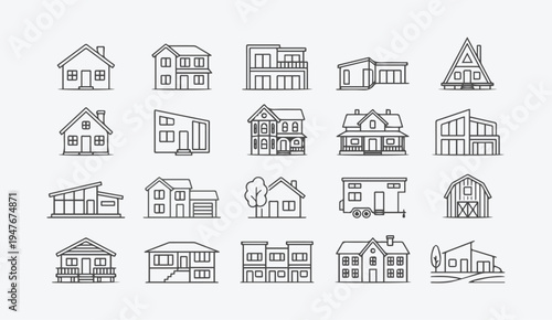 House and building icon set
