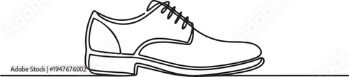 men's Shoes minimalist illustration. one line art icon drawing vector