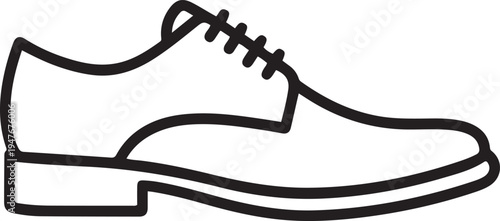 men's Shoes minimalist illustration. one line art icon drawing vector