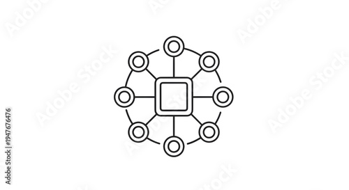 Wallpaper Mural Network connection icon, black line art, 8 nodes isolated on White Background video Torontodigital.ca
