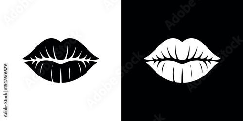 Black and white lips lipstick mouth face