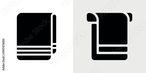 Black and white of closed and open books symbol closed book