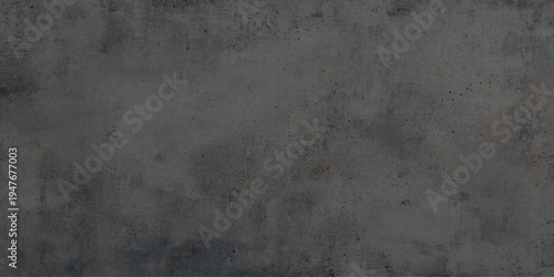 Dark grey concrete wall texture with weathered cement surface includes natural imperfections, cracks, and dark atmospheric stains for urban-style designs, architectural mockups.	