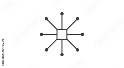 Wallpaper Mural Black and white geometric shape with lines and dots isolated on White Background video Torontodigital.ca