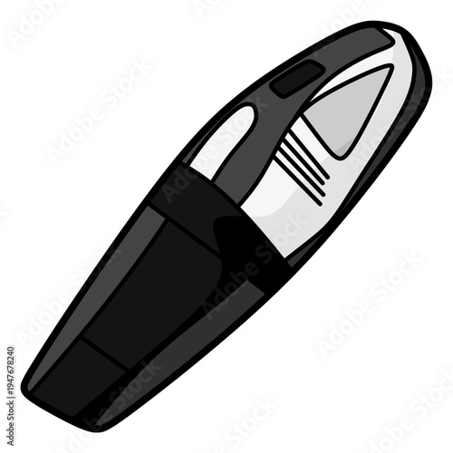 black and white simple vacuum cleaner vector