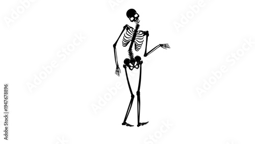 skeletal remains, black isolated silhouette