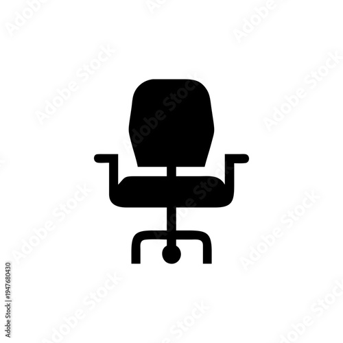 Office chair seating furniture for workspace comfort and productivity Vector illustration