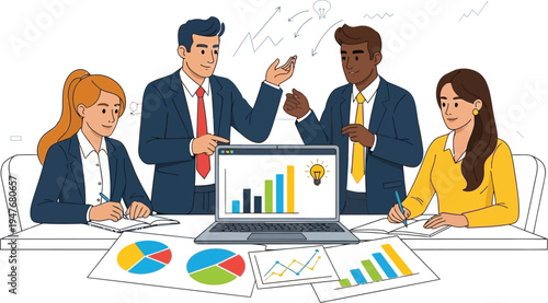 Group of business people working together in office