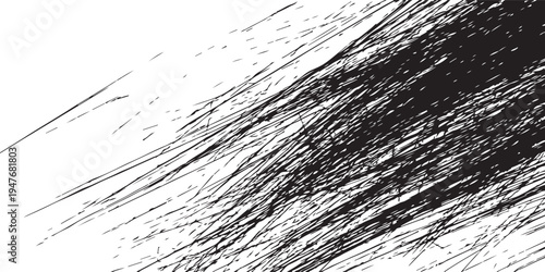 Black ink brush strokes creating diagonal texture on a white background