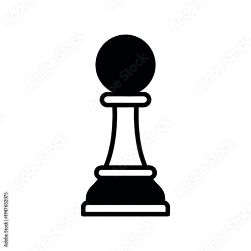 Chess Pawn Piece Black Silhouette Icon