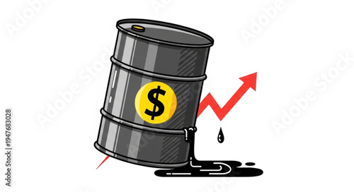 Oil Barrel with Dollar Sign.