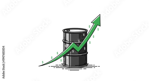 Oil Barrel with Green Arrow.