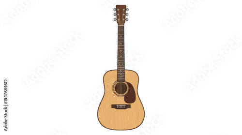 acoustic guitar isolated on white