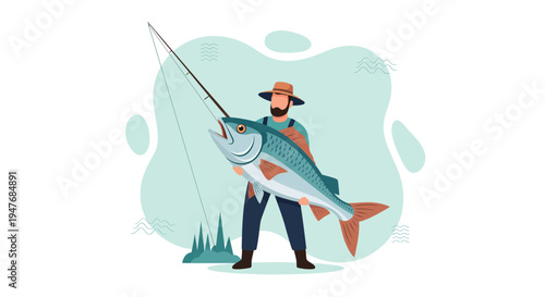 A man gets a big fish for fun and food on his new trip today