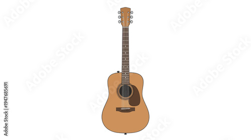 acoustic guitar isolated on white