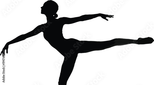 Vector silhouette of a dancer in dynamic pose