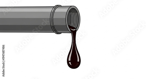 Oil dripping from pipe.