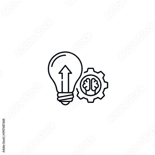 Innovation Idea Light Bulb Brain Gear.