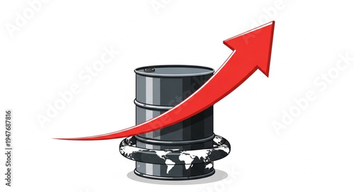 Oil Barrel with Red Arrow.
