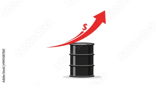 Oil Barrel with Red Arrow.