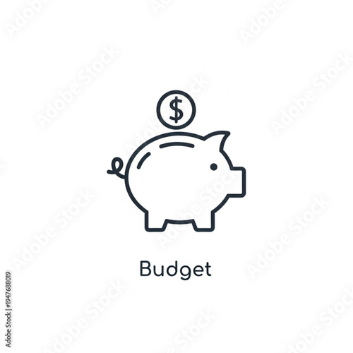 Piggy bank with dollar coin.