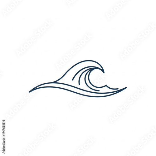 Simple wave icon line art graphic.