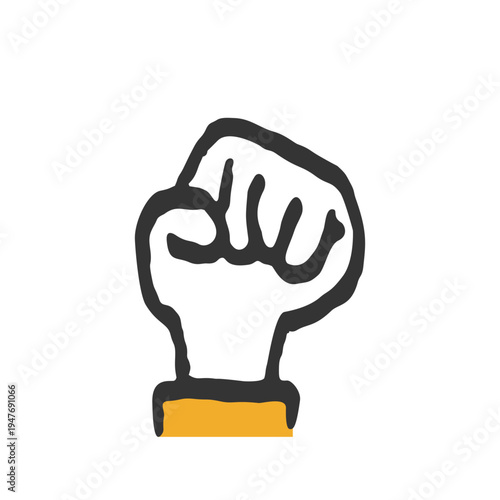 Rock Paper Scissors - Rock sign, Hand-drawn icon　じゃんけんのグーの手書きアイコン