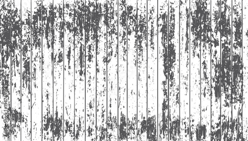 Distressed vertical wooden planks with peeling black paint texture