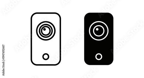 Two smart doorbells with cameras in black and white