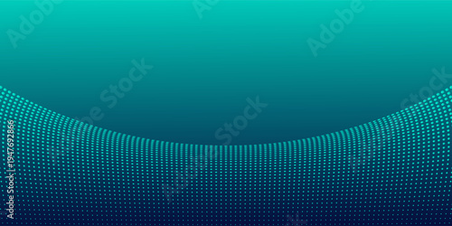 Digital wavy white dots technology speed connect blue