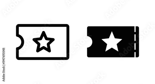 Black and white star icons on ticket stubs