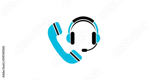 Customer service headset and telephone icon.