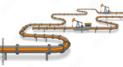 Oil Pipeline Industrial Transport System.