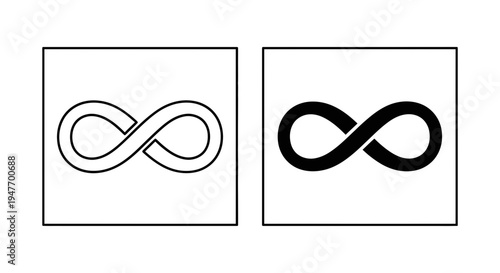 Infinity symbols in black and white on for design and decoration