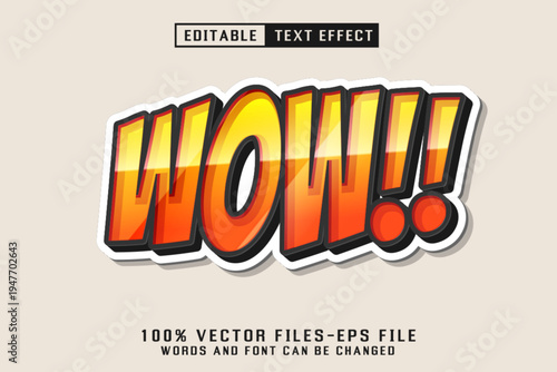 Wow Sticker Text - Editable Text Effect