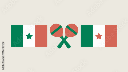 Table tennis rackets crossed over the flags of Senegal and Mali in a symbolic display of international friendship and sportsmanship.