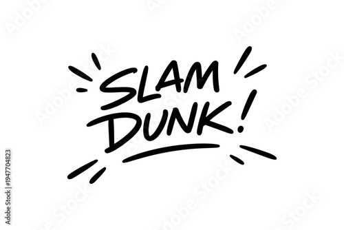 Slam Dunk Hand Lettering Typography Sports Design