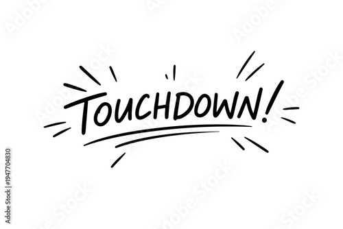 Touchdown American Football Text Lettering Design