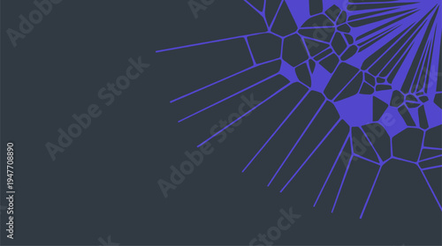 Minimalist purple geometric voronoi pattern on dark gray background vector illustration