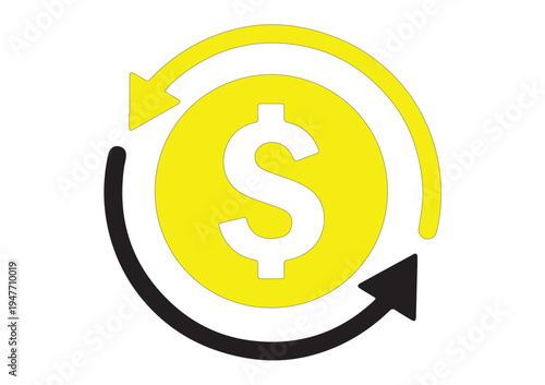 Back, money, refund graphics stock  icon vector