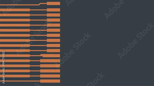 Minimalist electronic circuit board traces on dark grey background flat vector illustration