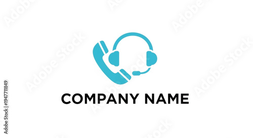 Customer service headset and phone icon for communication business.