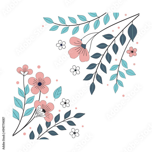 Creative Flat Illustration Collection with Abstract Backgrounds, People and Nature Elements
