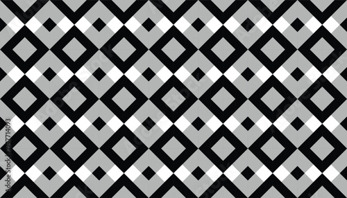 Minimalist black and white geometric seamless ornament. Classic repetitive vector pattern for professional stationery and textile