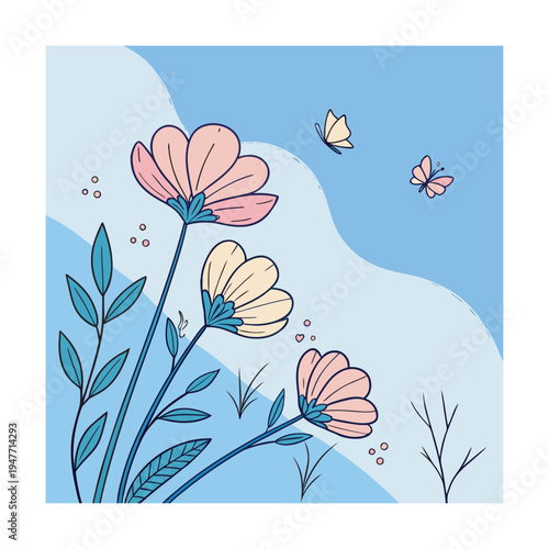 Modern Women Empowerment Flat Illustration Collection with Abstract Shapes and Pastel Colors